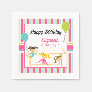 Gymnastic girls Birthday Party Napkin