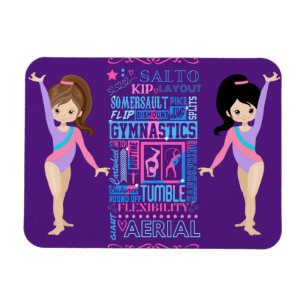 Gymnastic Girls Skill Words of Gymnastics Magnet