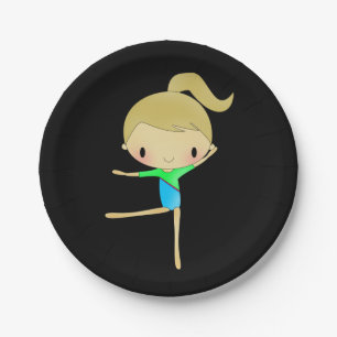 Gymnastic paper plates gymnast party supplies