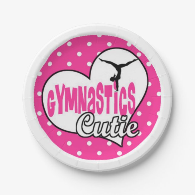 Gymnastic paper plates gymnast party supplies (Front)