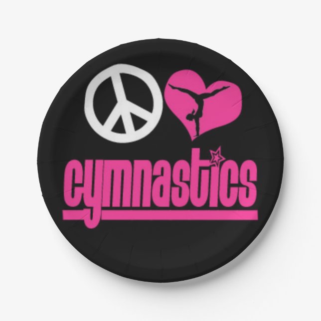 Gymnastic paper plates gymnast party supplies (Front)