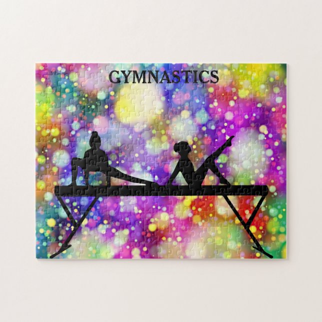Gymnastic puzzle with balance beam. (Horizontal)