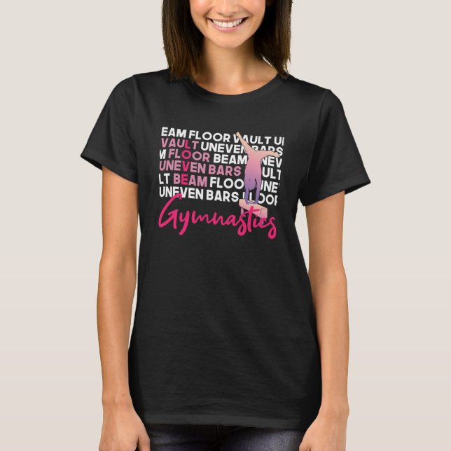 Gymnastic Tumbling Exercise Acrobatics Cheerleadin T-Shirt (Front)