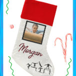 Gymnastic Winter Wonder Personalised Photo & Name  Christmas Stocking<br><div class="desc">Gymnastic Winter Wonder design personalised with the name of your child and their photo!</div>