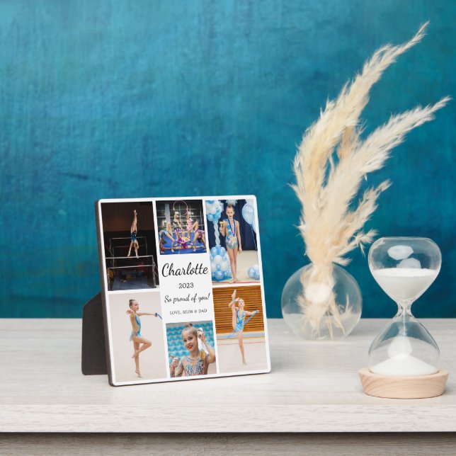 Gymnastics 6 Photo Collage Modern Keepsake Plaque (Insitu)