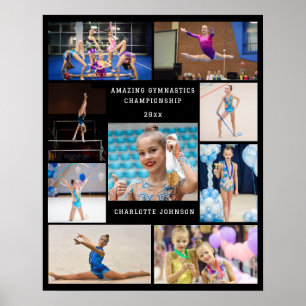 Gymnastics 9 Photo Collage Personalised Poster