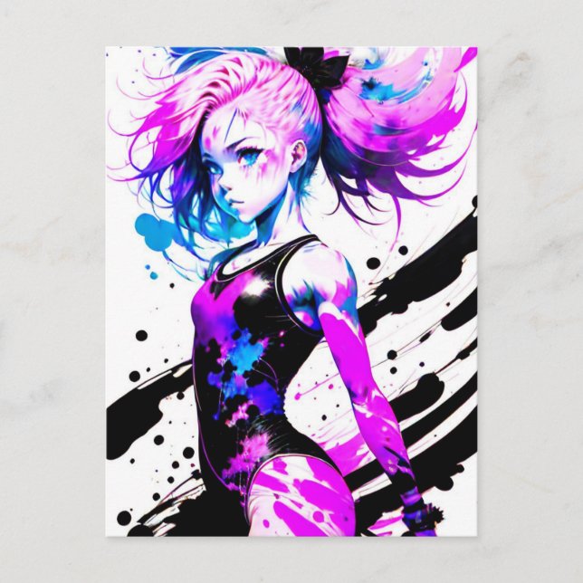 Gymnastics Abstract Spirit of the Gymnast Postcard (Front)