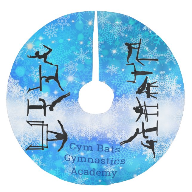 Gymnastics Academy Snowflake Christmas Tree Skirt (Front)