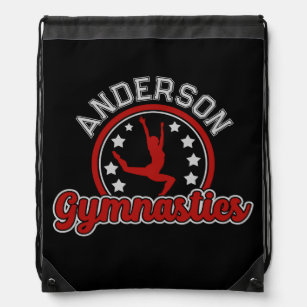 Gymnastics ADD NAME Gymnast Vault Floor Athlete Drawstring Bag