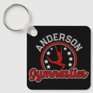 Gymnastics ADD NAME Gymnast Vault Floor Athlete  Key Ring