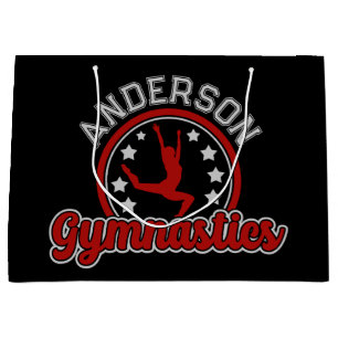 Gymnastics ADD NAME Gymnast Vault Floor Athlete Large Gift Bag