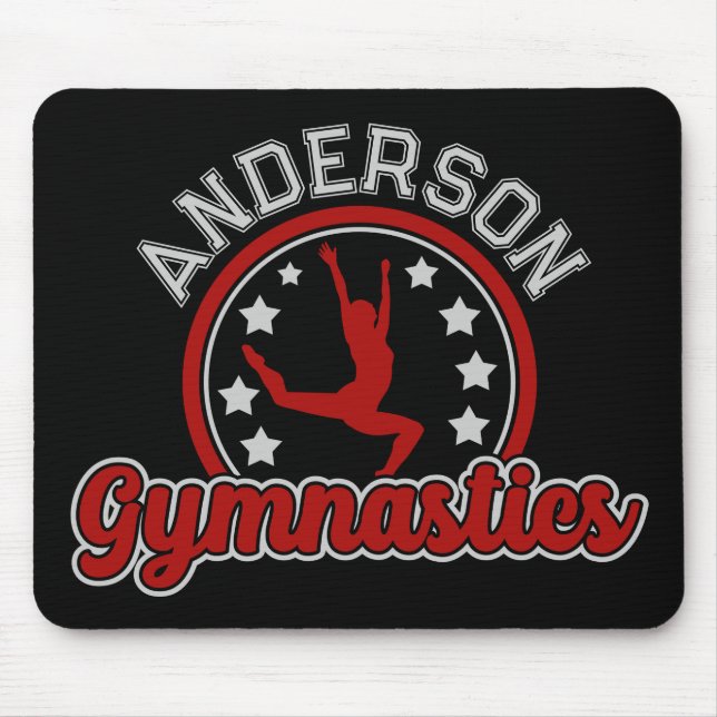 Gymnastics ADD NAME Gymnast Vault Floor Athlete Mouse Pad (Front)
