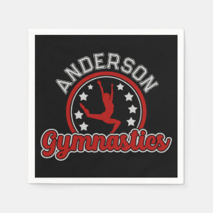 Gymnastics ADD NAME Gymnast Vault Floor Athlete Napkin
