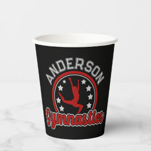 Gymnastics ADD NAME Gymnast Vault Floor Athlete Paper Cups