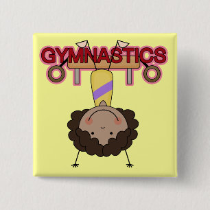 GYMNASTICS - African American Girl Handstands 15 Cm Square Badge