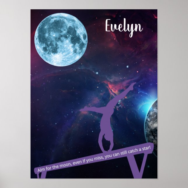 Gymnastics Aim for the Moon Poster (Front)