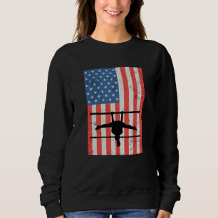Gymnastics Amercian Flag Bars Beam Gymnast Sweatshirt