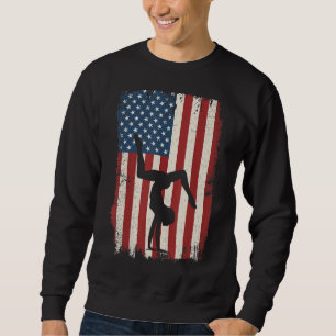 Gymnastics American Flag Coach Team Gymnast Men W Sweatshirt