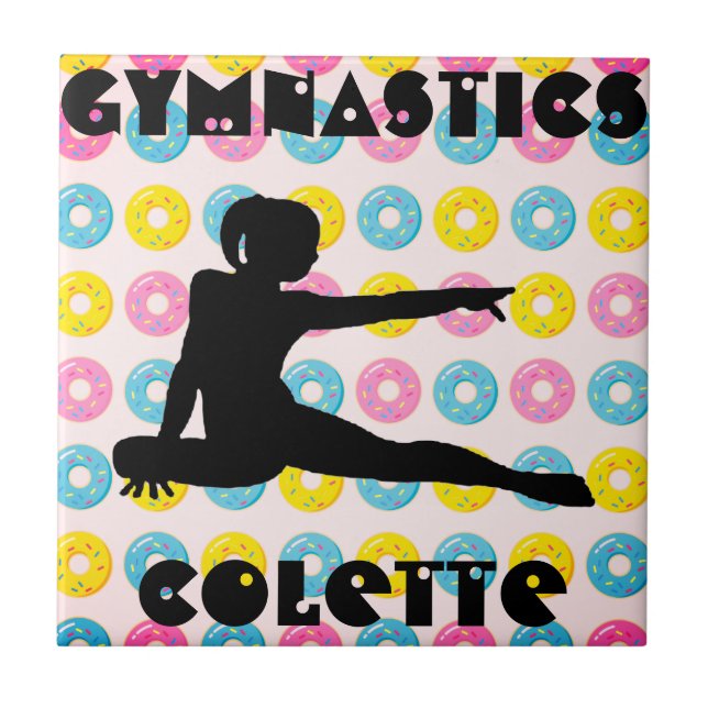 Gymnastics and Doughnuts Ceramic Tile (Front)