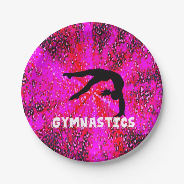 Gymnastics Back Handspring Paper Plates (Front)