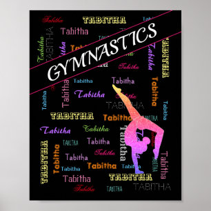 Gymnastics Bag with Personalised Name All Over Poster