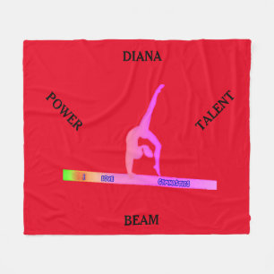 Gymnastics balance beam fleece blanket. Custom.