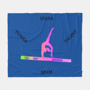 Gymnastics balance beam fleece blanket. Custom. Blanket