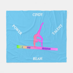 Gymnastics balance beam fleece blanket. Custom. Blanket