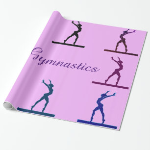 Gymnastics Balance Beam Light Purple Wrapping Paper