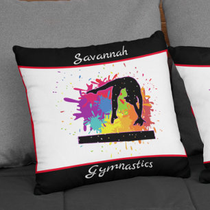 Gymnastics Balance Beam Paint Splatter Cushion