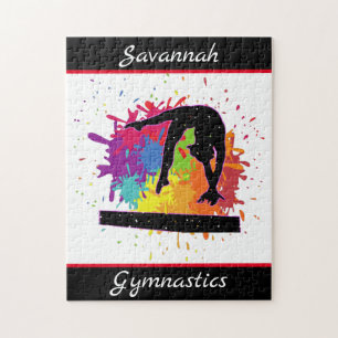 Gymnastics Balance Beam Paint Splatter Jigsaw Puzzle