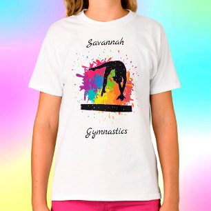 Gymnastics Balance Beam Paint Splatter T-Shirt