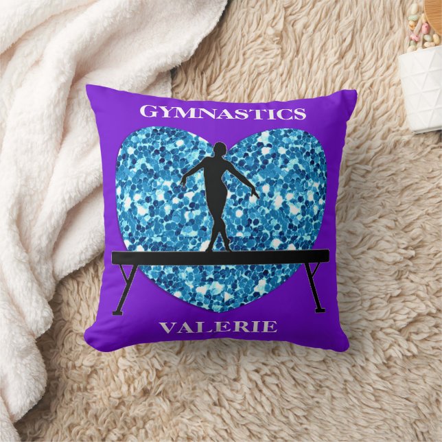 Gymnastics Balance Beam Purple Teal Cushion (Blanket)