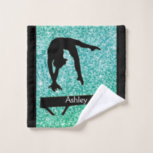Gymnastics Balance Beam Sparkle Wash Cloth Towel