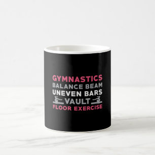 Gymnastics Balance Beam Uneven Bars Vault Gymnast Coffee Mug