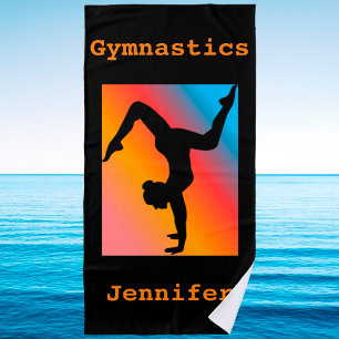 Gymnastics Beach Towel w/ Name of Gymnast