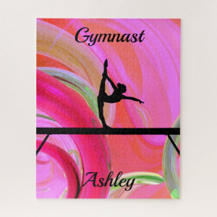 Gymnastics Beam Bold Abstract Custom Jigsaw Puzzle