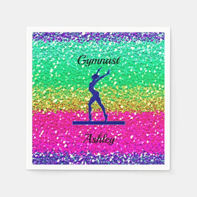 Gymnastics Beam Sparkle   Napkin (Front)