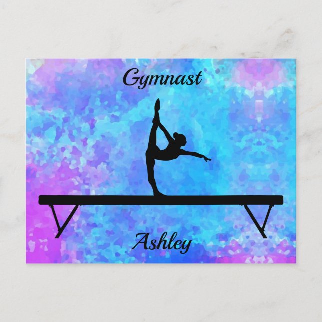 Gymnastics Beam Watercolor Postcard (Front)