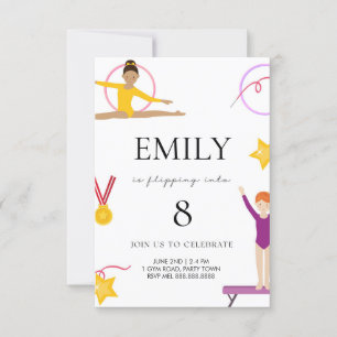 Gymnastics Birthday Invitation For Kids