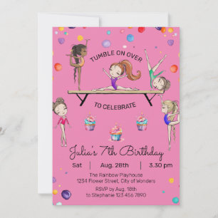 Gymnastics Birthday Invitation Gymnastics Party