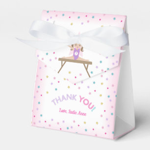 Gymnastics Birthday Party Brown Hair Brunette Favour Box