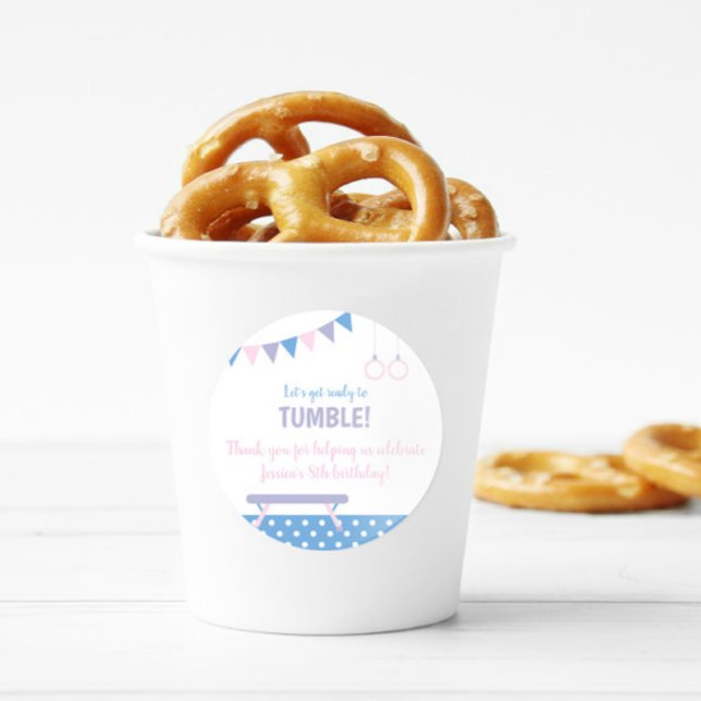 Gymnastics Birthday Party  Classic Round Sticker (Creator Uploaded)