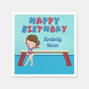 Gymnastics Birthday Party Cute Custom Kids Napkin