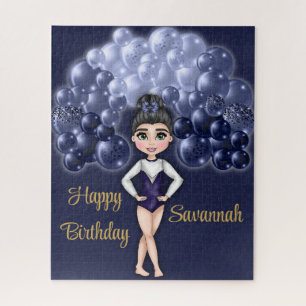 Gymnastics Birthday Party with Blue Balloon Arch Jigsaw Puzzle