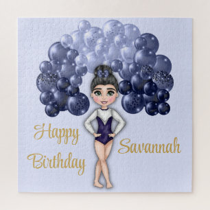 Gymnastics Birthday Party with Blue Balloon Arch Jigsaw Puzzle