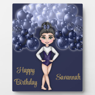 Gymnastics Birthday Party with Blue Balloon Arch Plaque