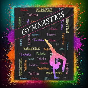Gymnastics Blanket with Personalised Name All Over