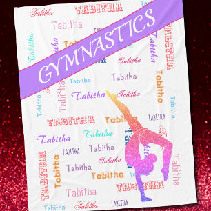 Gymnastics Blanket with Personalised Name All Over