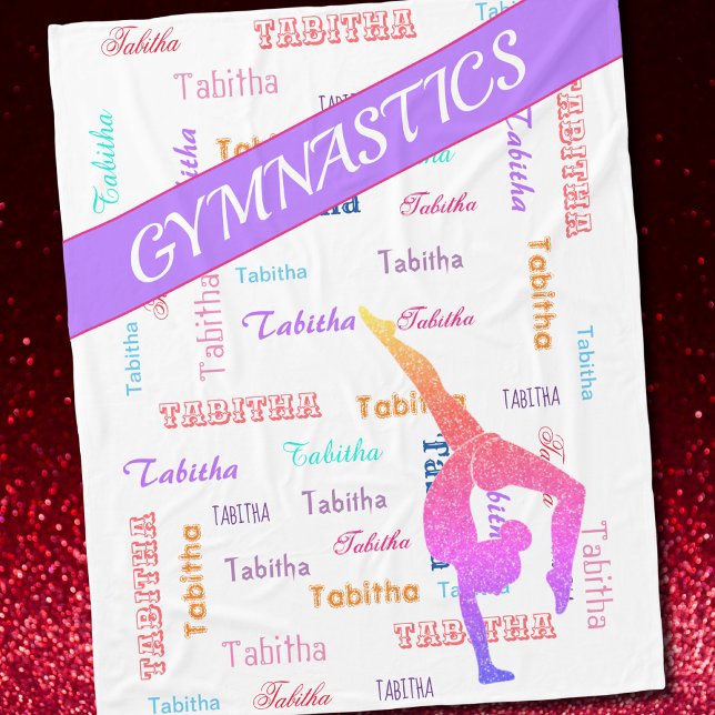 Gymnastics Blanket with Personalised Name All Over (Creator Uploaded)